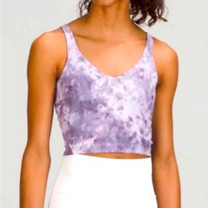 NWT - Lululemon Align Cropped Tank size 8 diamond dye purple and white